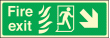 Fire exit arrow down right HTM sign