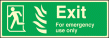 Emergency exit left HTM sign