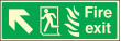 Fire exit arrow up left HTM sign