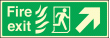 Fire exit arrow up right HTM sign