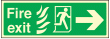 Fire exit arrow right HTM sign