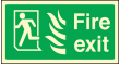 Fire exit left HTM sign