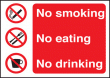 No smoking drinking eating sign