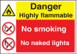 Highly Flammable sign