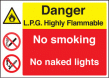 LPG highly Flammable/no smoking sign