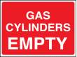 Gas cylinder empty sign