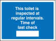 This toilet is inspected sign
