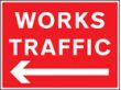 Works traffic left sign