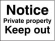 Notice private property keep out sign