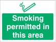 Smoking permitted in this area sign