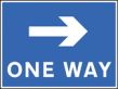 One way right sign