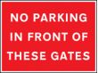 No parking in front of these gates sign