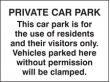 Private car park/residents/visitors only sign