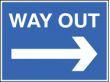 Way out right sign