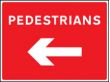 Pedestrians left sign