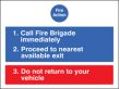 Fire action for car parks sign