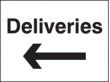 Deliveries arrow left sign