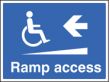 Ramp access left sign