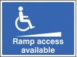 Ramp access available sign