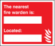 The nearest fire warden is sign