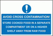 Avoid cross contamination sign