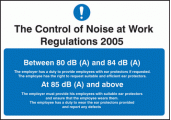Noise at work regulations sign