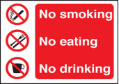 No smoking drinking eating sign
