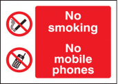 No smoking or mobile phones sign