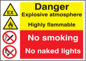 Explosive atmosphere highly Flammable sign
