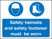 helmets/footwear must be worn sign