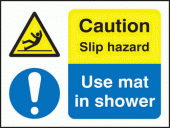Use mat in shower sign