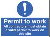 Permit to work sign