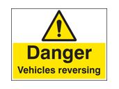 Danger vehicle reversing sign