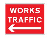 Works traffic left sign