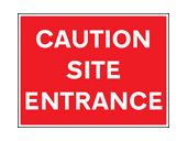 Caution site entrance sign