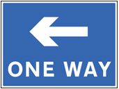 One way left sign