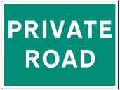 Private road sign