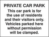 Private car park/residents/visitors only sign