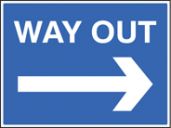 Way out right sign