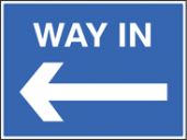 Way in left sign