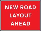 New road layout ahead sign