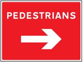 Pedestrians right sign