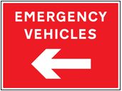 Emergency vehicles left sign