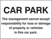 Car park disclaimer sign