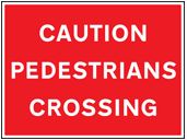 Caution pedestrians crossing sign