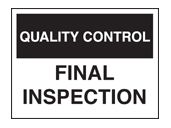 QC final inspection sign