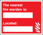 The nearest fire warden is sign