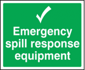 Emergency spill response equipmentment sign
