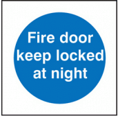 Fire door keep locked at night sign