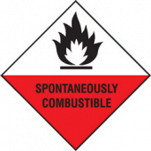 Spontaneously combustible sign